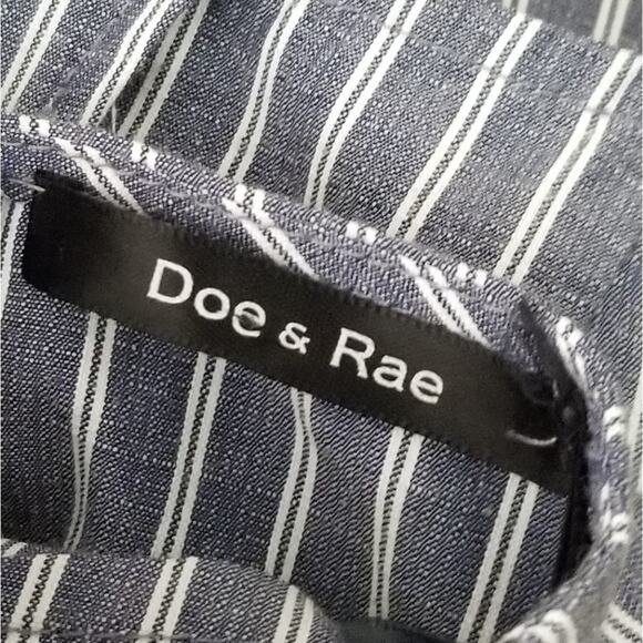 DOE & Rae S blue and white stripe mini dress cotton‎ polyester blend - Picture 4 of 6